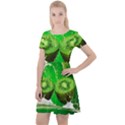 Kiwi Fruit Vitamins Healthy Cut Cap Sleeve Velour Dress  View1