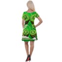 Kiwi Fruit Vitamins Healthy Cut Cap Sleeve Velour Dress  View2