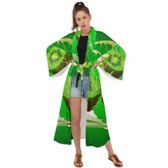 Kiwi Fruit Vitamins Healthy Cut Maxi Kimono by Amaryn4rt