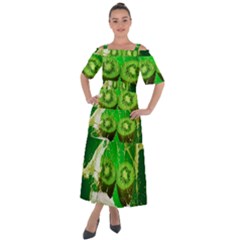 Kiwi Fruit Vitamins Healthy Cut Shoulder Straps Boho Maxi Dress  by Amaryn4rt