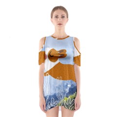 Underwaterdog Shoulder Cutout One Piece Dress by Mjdaluz