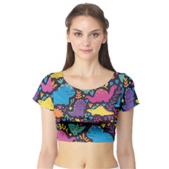 Dino Cute Short Sleeve Crop Top by Mjdaluz