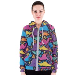 Dino Cute Women s Zipper Hoodie by Mjdaluz