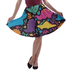 Dino Cute A-line Skater Skirt by Mjdaluz