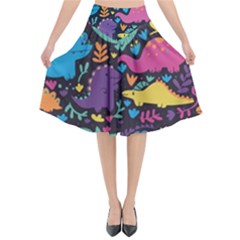 Dino Cute Flared Midi Skirt by Mjdaluz