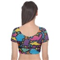 Dino Cute Velvet Short Sleeve Crop Top  View2