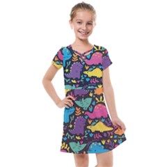 Dino Cute Kids  Cross Web Dress by Mjdaluz