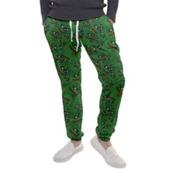 Pepe The Frog Perfect A-ok Handsign Pattern Praise Kek Kekistan Smug Smile Meme Green Background Men s Jogger Sweatpants by snek