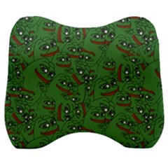 Pepe The Frog Perfect A-ok Handsign Pattern Praise Kek Kekistan Smug Smile Meme Green Background Velour Head Support Cushion by snek