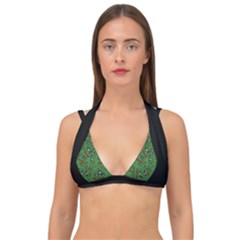 Pepe The Frog Perfect A-ok Handsign Pattern Praise Kek Kekistan Smug Smile Meme Green Background Double Strap Halter Bikini Top