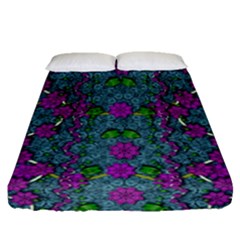 The Most Beautiful Flower Forest On Earth Fitted Sheet (queen Size) by pepitasart