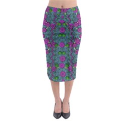 The Most Beautiful Flower Forest On Earth Midi Pencil Skirt by pepitasart