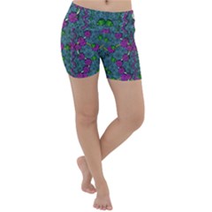 The Most Beautiful Flower Forest On Earth Lightweight Velour Yoga Shorts by pepitasart