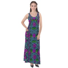 The Most Beautiful Flower Forest On Earth Sleeveless Velour Maxi Dress by pepitasart