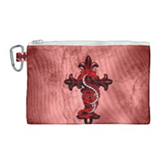 Awesome Chinese Dragon Canvas Cosmetic Bag (large) by FantasyWorld7