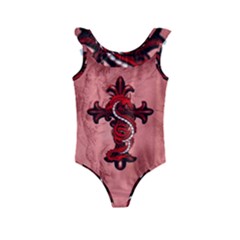 Awesome Chinese Dragon Kids  Frill Swimsuit by FantasyWorld7