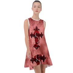 Awesome Chinese Dragon Frill Swing Dress