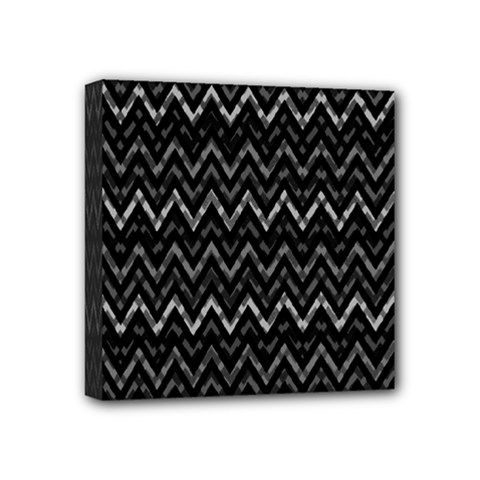 Chevrons Noir / Gris Mini Canvas 4  X 4  (stretched) by kcreatif