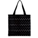 Chevrons Noir / Gris Zipper Grocery Tote Bag View1