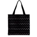 Chevrons Noir / Gris Zipper Grocery Tote Bag View2