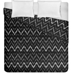 Chevrons Noir / Gris Duvet Cover Double Side (king Size) by kcreatif