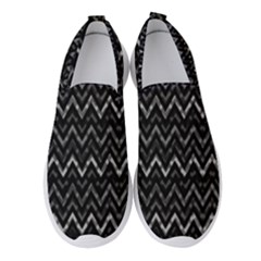 Chevrons Noir / Gris Women s Slip On Sneakers by kcreatif