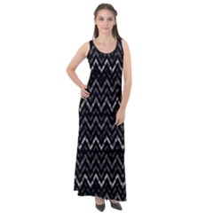 Chevrons Noir / Gris Sleeveless Velour Maxi Dress by kcreatif