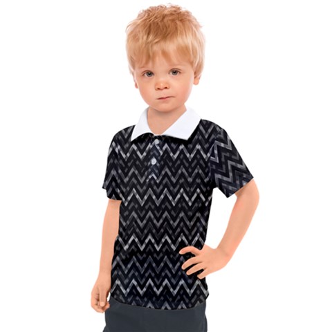 Chevrons Noir / Gris Kids  Polo Tee by kcreatif