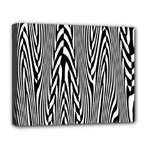 Abstrait Lignes Blanc/noir Deluxe Canvas 20  X 16  (stretched) by kcreatif