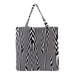 Abstrait Lignes Blanc/noir Grocery Tote Bag by kcreatif