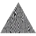 Abstrait Lignes Blanc/Noir Wooden Puzzle Triangle View1