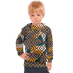 Abstrait Formes Marron/beige/bleu Kids  Hooded Pullover by kcreatif