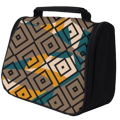 Abstrait Formes Marron/beige/bleu Full Print Travel Pouch (big) by kcreatif