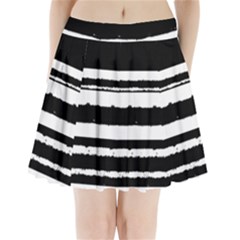 Bandes Abstrait Blanc/noir Pleated Mini Skirt by kcreatif