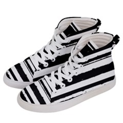 Bandes Abstrait Blanc/noir Women s Hi-top Skate Sneakers by kcreatif