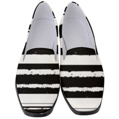 Bandes Abstrait Blanc/noir Women s Classic Loafer Heels by kcreatif