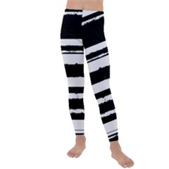 Bandes Abstrait Blanc/noir Kids  Lightweight Velour Leggings