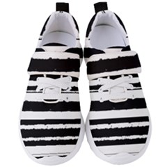 Bandes Abstrait Blanc/noir Women s Velcro Strap Shoes by kcreatif