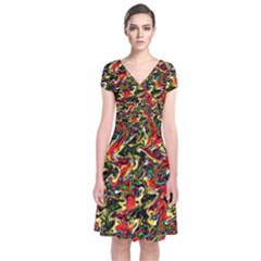 Ab 83 Short Sleeve Front Wrap Dress by ArtworkByPatrick