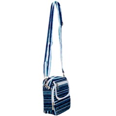 Bandes Peinture Bleu Profond Shoulder Strap Belt Bag by kcreatif