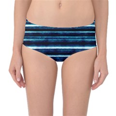 Bandes Peinture Bleu Profond Mid-waist Bikini Bottoms