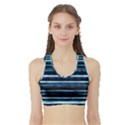 Bandes Peinture Bleu Profond Sports Bra with Border View1