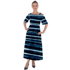 Bandes Peinture Bleu Profond Shoulder Straps Boho Maxi Dress  by kcreatif