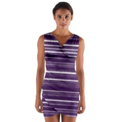 Bandes Peinture Violet  Wrap Front Bodycon Dress by kcreatif