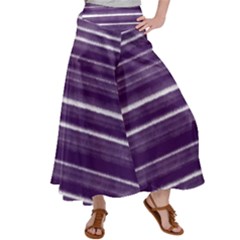 Bandes Peinture Violet  Satin Palazzo Pants by kcreatif