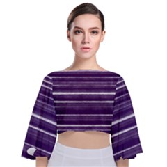 Bandes Peinture Violet  Tie Back Butterfly Sleeve Chiffon Top by kcreatif