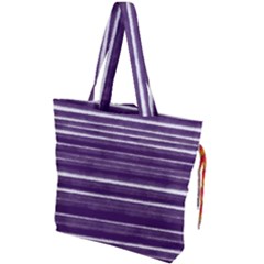 Bandes Peinture Violet  Drawstring Tote Bag by kcreatif