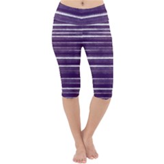 Bandes Peinture Violet  Lightweight Velour Cropped Yoga Leggings by kcreatif