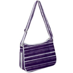 Bandes Peinture Violet  Zip Up Shoulder Bag by kcreatif