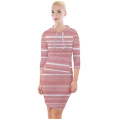 Bandes Peinture Rose Quarter Sleeve Hood Bodycon Dress by kcreatif